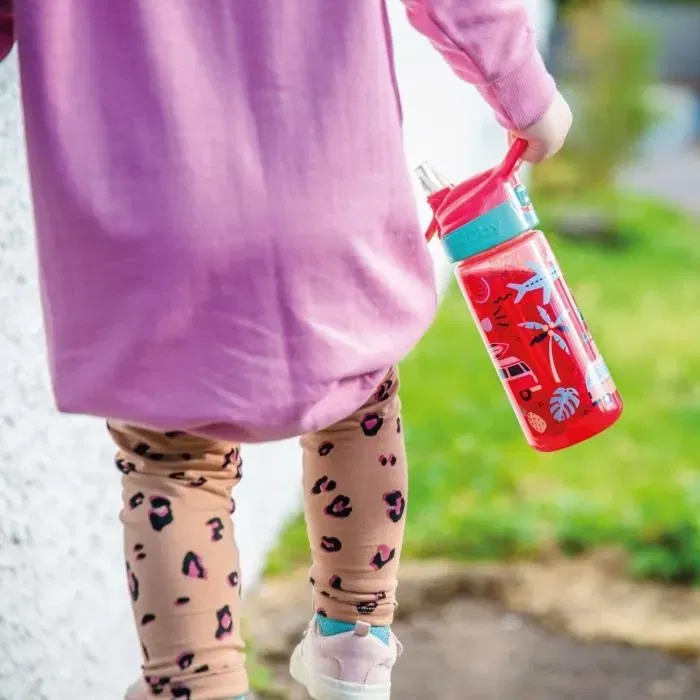 Nuby Super Quench - Lot de 2 gourdes isothermes pour enfants - Bec souple anti-fuite - Capacité 540 ml - Design rose