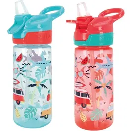 Nuby Super Quench - Lot de 2 gourdes isothermes pour enfants - Bec souple anti-fuite - Capacité 540 ml - Design rose