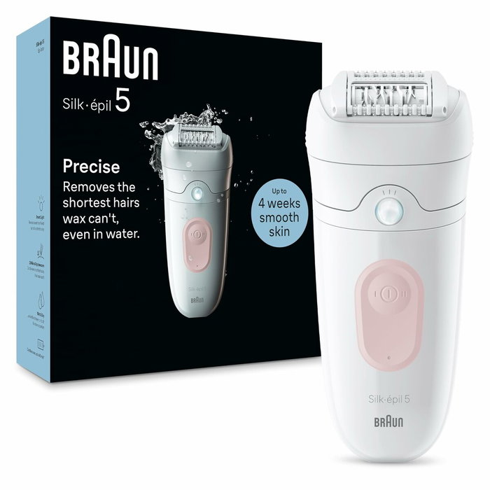 Braun Silk-épil 5-000 Épilateur électrique sans fil Étanche 2 vitesses Rose et Blanc Braun Silk-épil 5-000 Épilateur électrique sans fil Étanche 2 vitesses Rose et Blanc