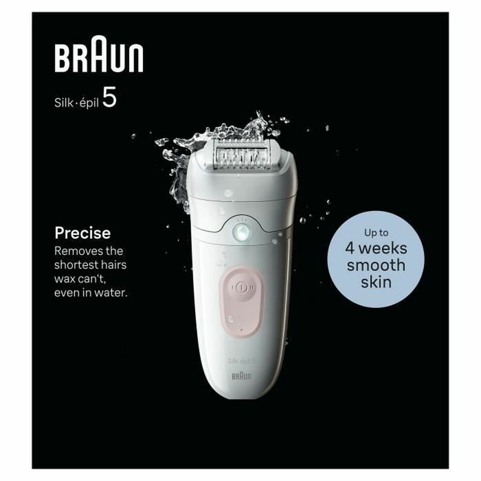 Braun Silk-épil 5-000 Épilateur électrique sans fil Étanche 2 vitesses Rose et Blanc Braun Silk-épil 5-000 Épilateur électrique sans fil Étanche 2 vitesses Rose et Blanc