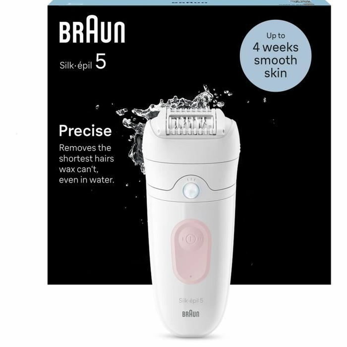 Braun Silk-épil 5-000 Épilateur électrique sans fil Étanche 2 vitesses Rose et Blanc Braun Silk-épil 5-000 Épilateur électrique sans fil Étanche 2 vitesses Rose et Blanc