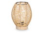 GIFTDECOR Lampara de sobremesa ovalada cuerda base madera Marron