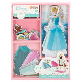 WOOMAX Jeu magnétique en bois Princesses Disney Cendrillon - 30 pièces - À partir de 3 ans