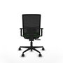 Chaise Yunquera Synchro 4 positions tissu Vert Maille Noir Base en nylon noir Accoudoir 1D Sans appui-tête Roulettes 65mm nylon