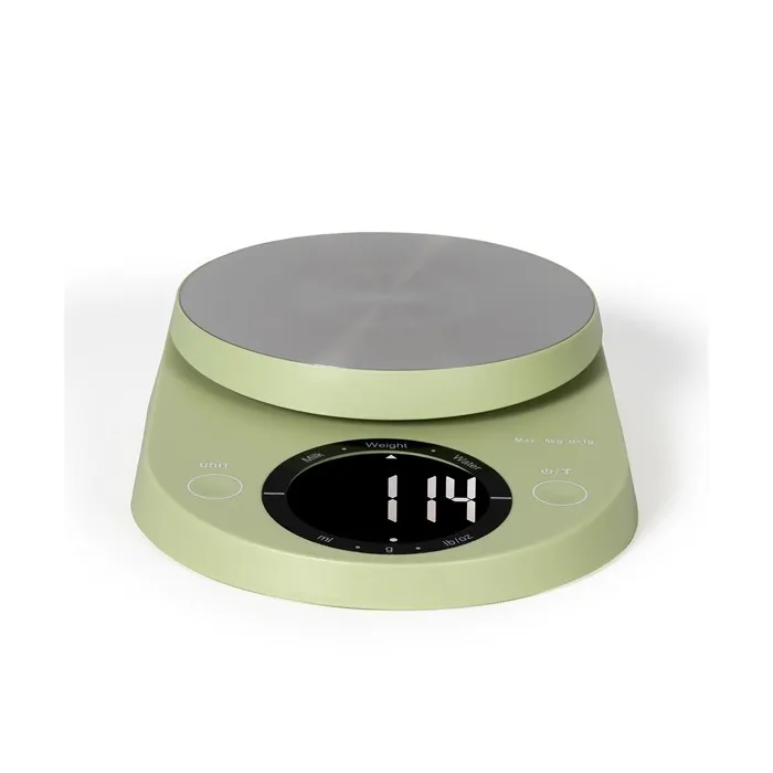 Livoo DOM493M - Balance de cuisine électronique, 5 kg max, 4 unités de mesure, touches sensitives, écran LCD rétroéclairé