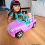 Barbie - Véhicule tout-terrain jeep 4x4 jouet décapotable pour enfants - Modèle GMT46 - Couleur violet et rose avec roues pivotantes - Mattel