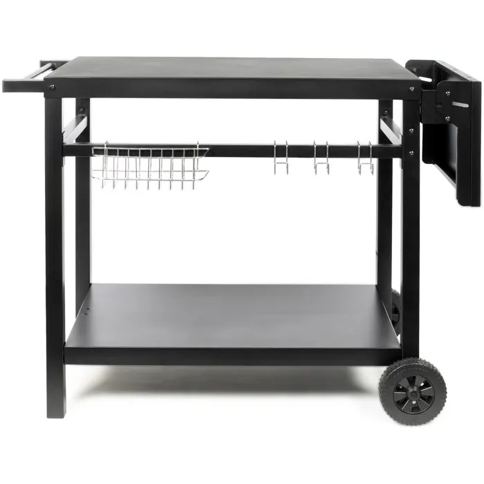 Livoo Dessert pour plancha GS170N avec tablette rabattable, 2 roues, plateau 85 x 50 cm et espace de rangement