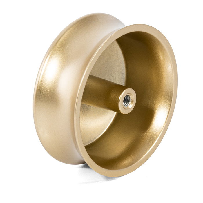 Giusti Pommeau Zamak Modèle Prescott Finition Or Satiné et Noir Mat Diamètre 50 mm