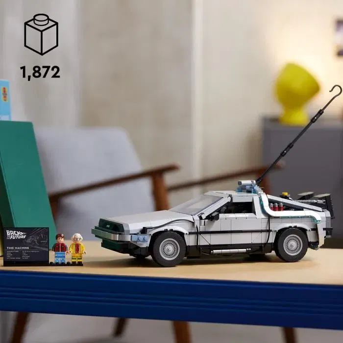 LEGO 10300 - La Machine à Remonter le Temps de Retour vers le Futur - Maquette DeLorean DMC-12 pour Adultes et Fans