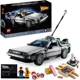 LEGO 10300 - La Machine à Remonter le Temps de Retour vers le Futur - Maquette DeLorean DMC-12 pour Adultes et Fans