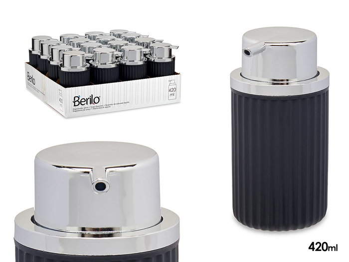BERILO Distributeur de savon en plastique 420ml Anthracite BERILO Distributeur de savon en plastique 420ml Anthracite