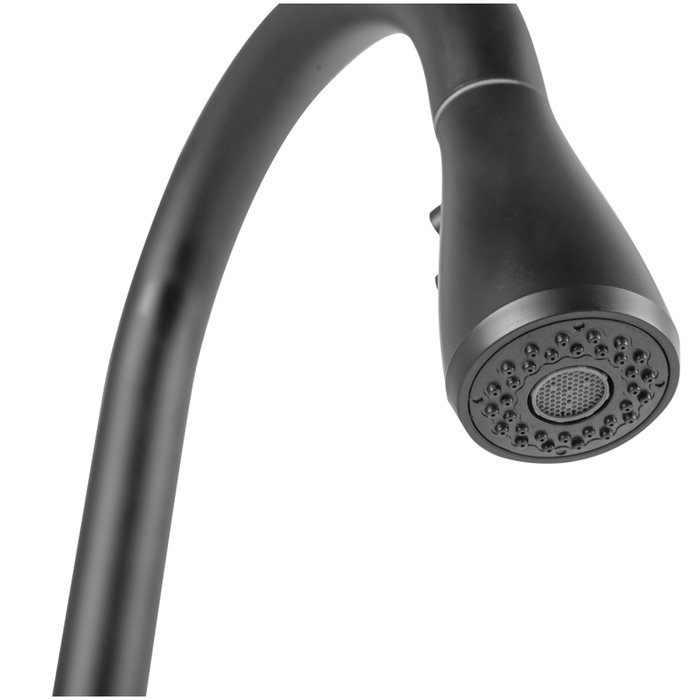 Robinet de cuisine bec haut noir avec levier unique, eau chaude/froide, laiton/zinc