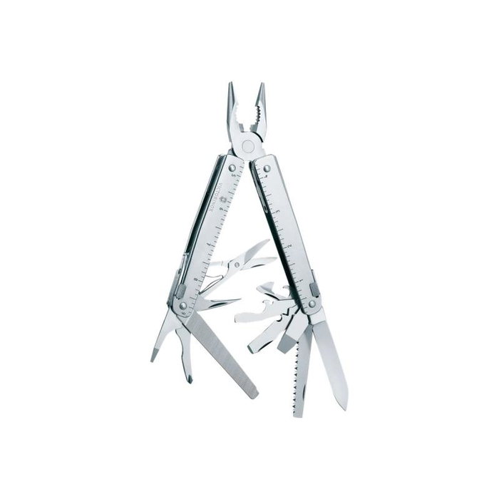 Victorinox SwissTool X Plus - Outil multifonction avec 39 fonctions, étui cuir argenté - Référence V-3.03 38.L
