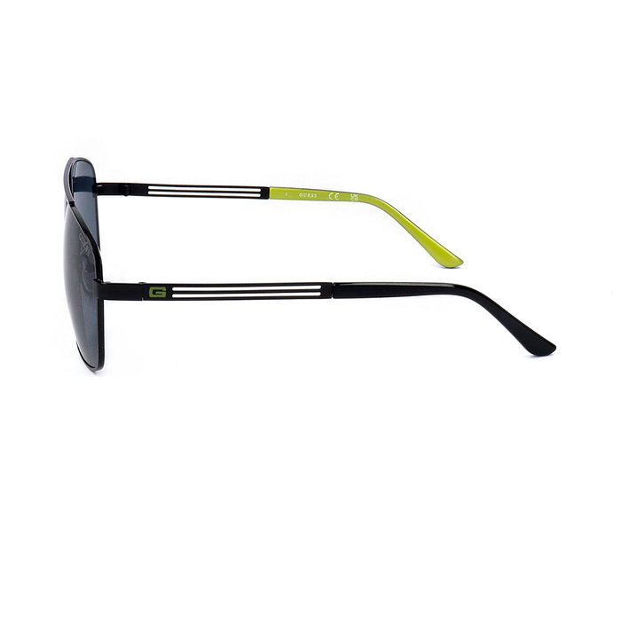 Guess Gafas GF0206 01A 140 mm - Lunettes de soleil homme monture métallique rectangulaire UV400