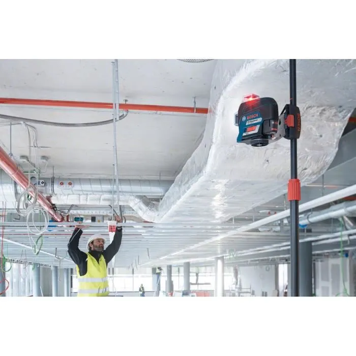 Bosch Professional GLL 3-80 C Laser Ligne Professionnel avec Projection 360°, 3 Lignes, Bluetooth et Trépied BT 150, Précision 0.2 mm, 0601063R01