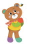 Clementoni - Peluche Bob l'ourson sensoriel - Stimulation multisensorielle - 16 x 22,5 x 8,5 cm