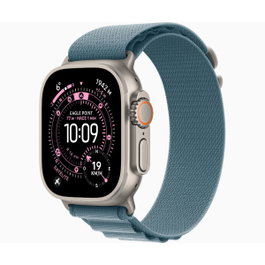 Apple Watch Ultra 3 GPS + Cellular - 49mm - Titane Naturel - Bracelet Alpine Loop Bleu Clair - Taille L