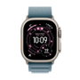 Apple Watch Ultra 3 GPS + Cellular - 49mm - Boîtier Natural Titanium - Bracelet Light Blue Alpine Loop - Large