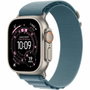 Apple Watch Ultra 3 GPS + Cellular - 49mm - Boîtier Natural Titanium - Bracelet Light Blue Alpine Loop - Large