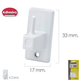 MAURER Crochet Adhésif Blanc pour Voilages et Rideaux (2 Pièces)