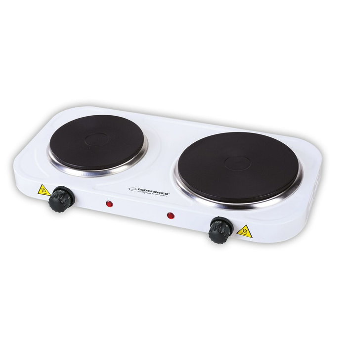 Plaque Électrique Esperanza EKH007W Blanc Noir 2500 W Plaque Électrique Esperanza EKH007W Blanc Noir 2500 W