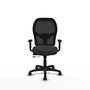Chaise Alocén Synchrone/Traslack tissu Noir Structure polyamide noire Accoudoir 1D Sans appui-tête Roulettes en nylon 50 mm