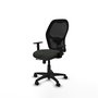 Chaise Alocén Synchrone/Traslack tissu Noir Structure polyamide noire Accoudoir 1D Sans appui-tête Roulettes en nylon 50 mm
