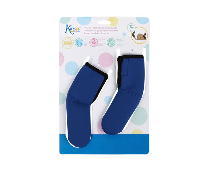 KioKids Protector para manillar de sillita en neopreno azul - Paire de protège-poignées réglables en néoprène pour poussette ou landau