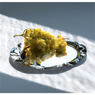 Alessi - Bandeau rond en acier inoxydable 18/10 ø 44 cm, design de Lluís Clotet - Plateau de service pour cuisine et réception