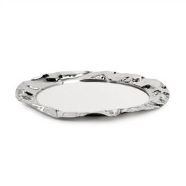 Alessi - Bandeau rond en acier inoxydable 18/10 ø 44 cm, design de Lluís Clotet - Plateau de service pour cuisine et réception