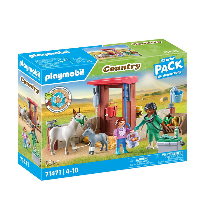 Playmobil 71471 Vétérinaire avec animaux de la ferme, 55 pièces
