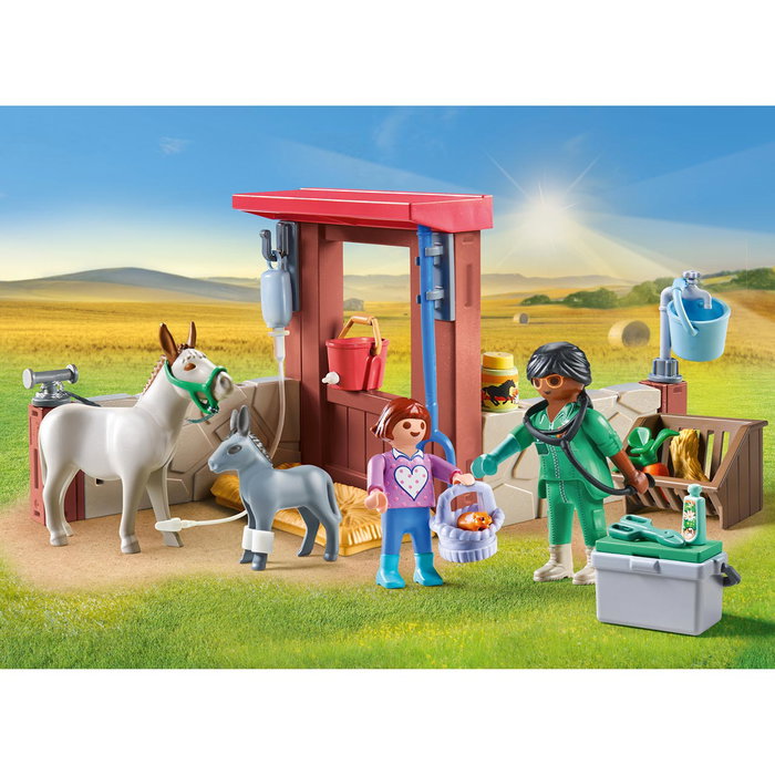 Playmobil 71471 Vétérinaire avec animaux de la ferme, 55 pièces