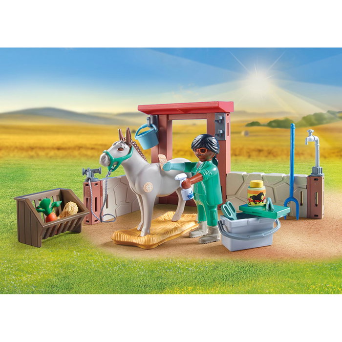 Playmobil 71471 Vétérinaire avec animaux de la ferme, 55 pièces