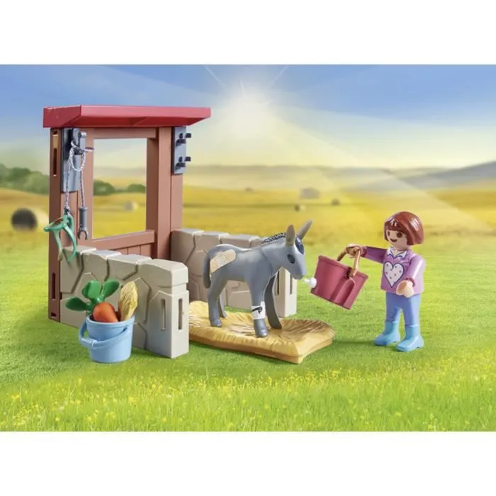 PLAYMOBIL 71471 Set de jeu Vétérinaire avec animaux de la ferme, 55 pièces, à partir de 4 ans