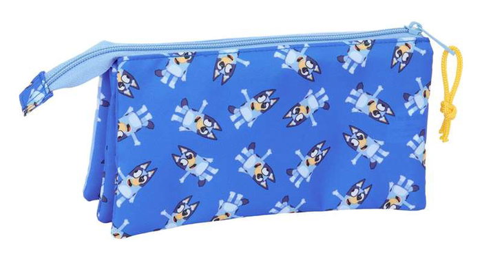 Safta Portatodo Triple Bluey "Let's Play" - Boîte de rangement pour enfants - 22 x 12 x 3 cm - À partir de 3 ans