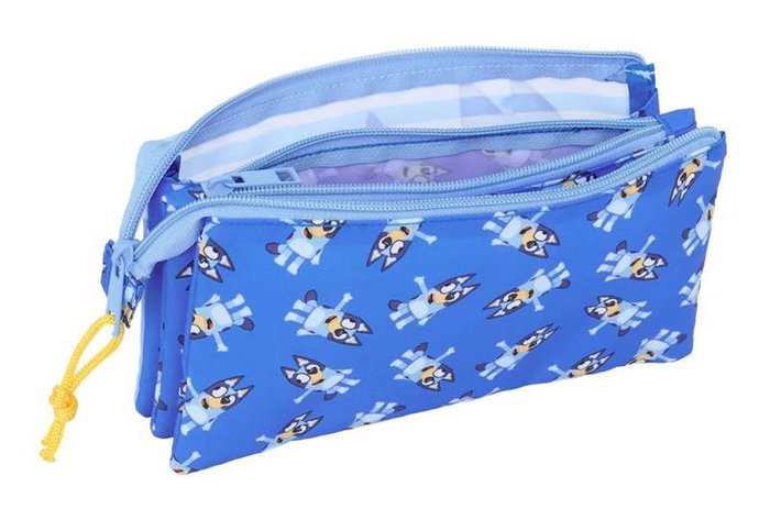 Safta Portatodo Triple Bluey "Let's Play" - Boîte de rangement pour enfants - 22 x 12 x 3 cm - À partir de 3 ans