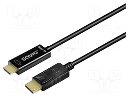 SAVIO Câble DisplayPort vers HDMI 4K UHD 2160p - 1,5m