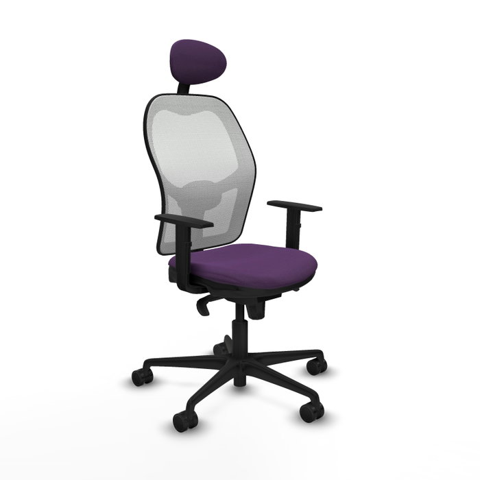 Piqueras y Crespo Chaise de Bureau Jorquera avec Appui-tête, Violet et Blanc Piqueras y Crespo Chaise de Bureau Jorquera avec Appui-tête, Violet et Blanc