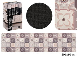 Kinvara Tapis de cuisine effet carreau 50 x 200 cm en polyester (Set de 12)
