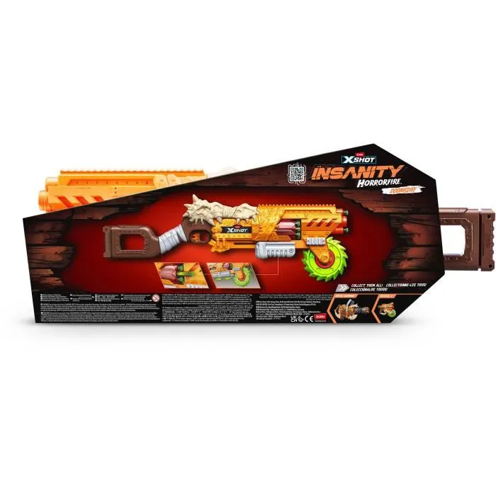 Zuru X-SHOT Horrorfire Doomsday - Lanceur de fléchettes avec lame tournante en mousse - Portée 27 m - 16 fléchettes incluses - Pour enfants à partir de 8 ans Zuru X-SHOT Horrorfire Doomsday - Lanceur de fléchettes avec lame tournante en mousse - Portée 27 m - 16 fléchettes incluses - Pour enfants à partir de 8 ans