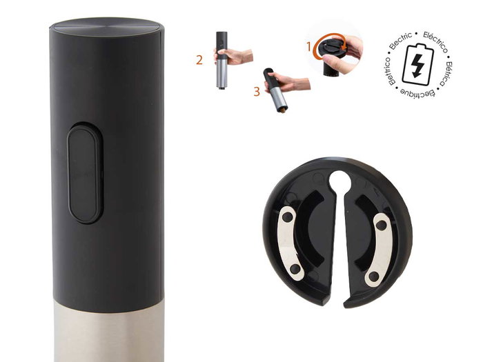 Kinvara Tire-bouchon électrique 22,8 cm acier noir (Set de 12)
