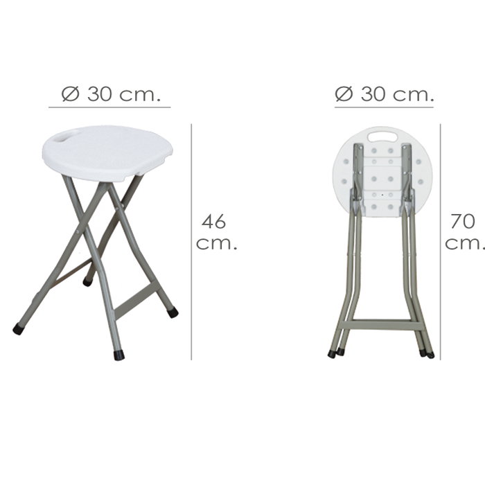 SATURNIA Tabouret Plegable Ø 33x46 cm