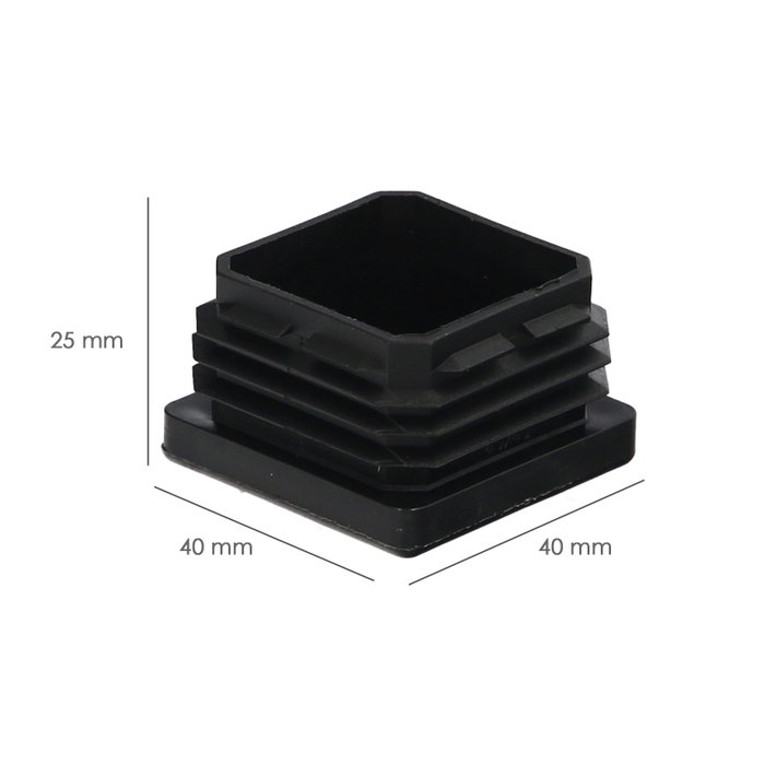 WOLFPACK LINEA PROFESIONAL Embouts de protection plastique carrés 40x40 mm, Noir, 100 unités WOLFPACK LINEA PROFESIONAL Embouts de protection plastique carrés 40x40 mm, Noir, 100 unités