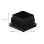 WOLFPACK LINEA PROFESIONAL Embouts de protection plastique carrés 40x40 mm, Noir, 100 unités