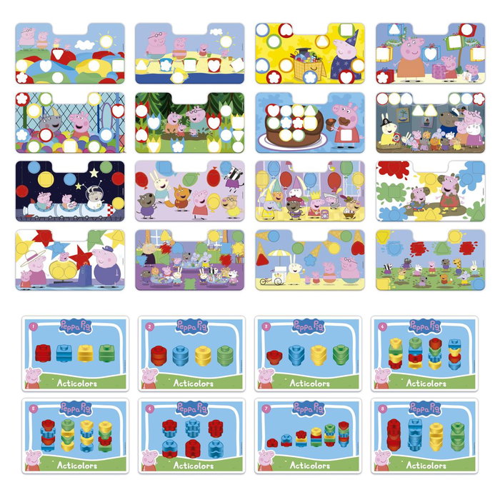 Educa Acticolors - Jeu éducatif Peppa Pig - Empilement de jetons colorés et formes
