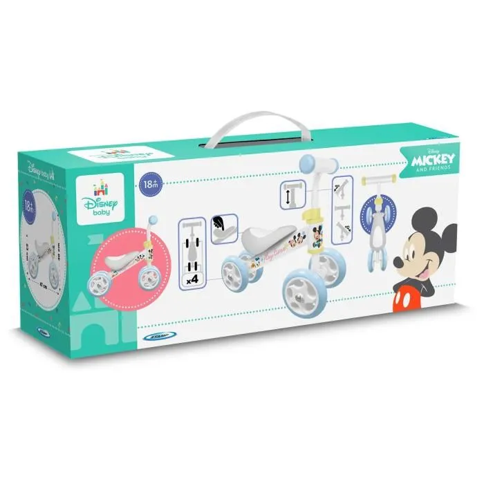 Disney BB183250 Draisienne Porteur 4 Roues pour Bébé, Guidon Ajustable et Selle Confortable - Ma Première Draisienne Disney BB183250 Draisienne Porteur 4 Roues pour Bébé, Guidon Ajustable et Selle Confortable - Ma Première Draisienne