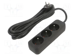 LANBERG Rallonge réseau 3m, 3 prises, 3G1,5mm²
