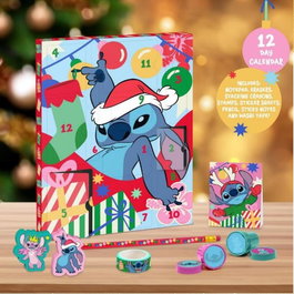 Paladone Calendrier de l'Avent Disney Stitch 12 Jours – 12 Articles de Papeterie