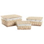 Panier à linge Home ESPRIT Naturel osier Shabby Chic 42 x 33 x 20 cm 3 Pièces