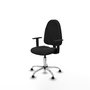 PIQUERAS Y CRESPO Chaise de bureau Algarra, similicuir noir, accoudoirs 1D, mécanisme de contact permanent